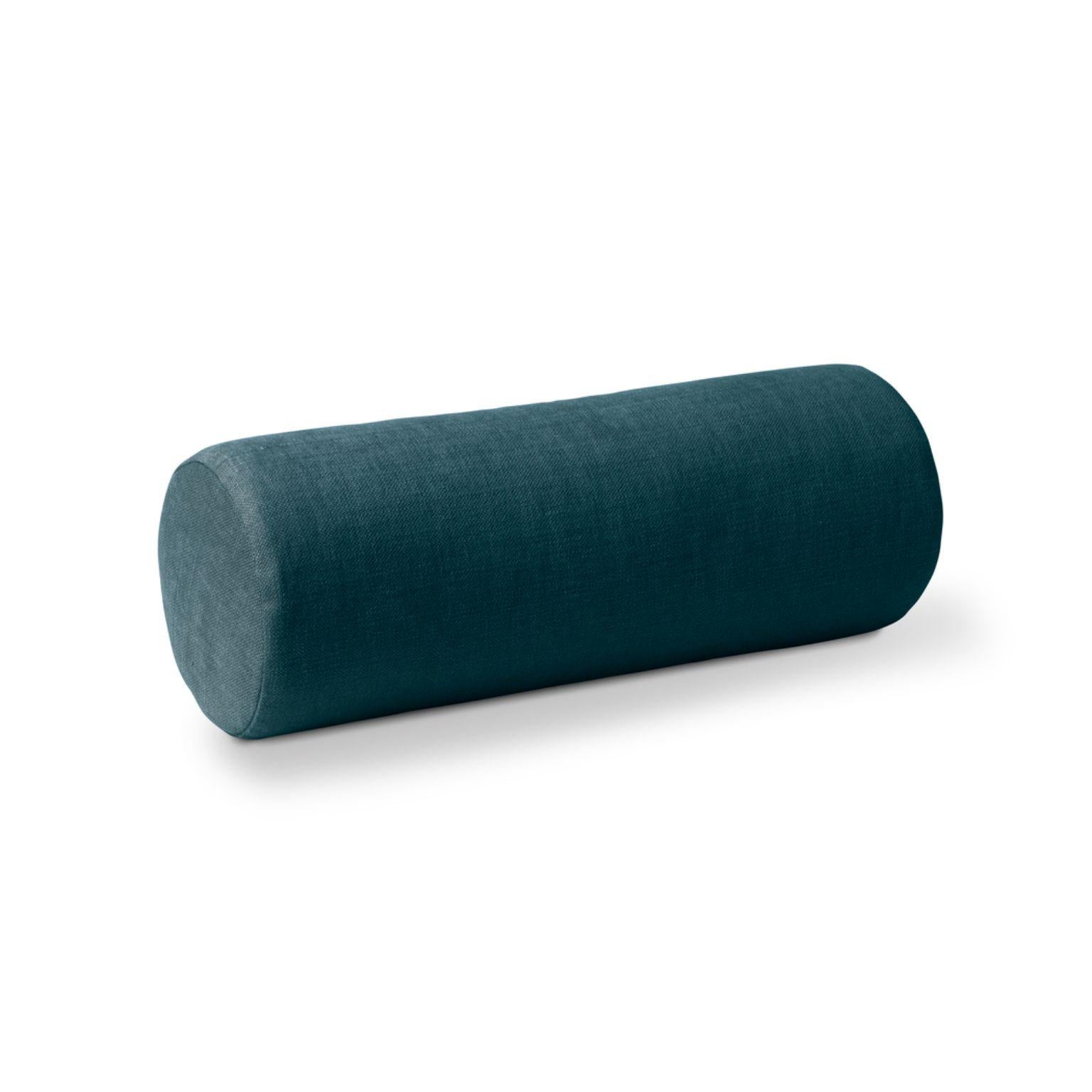 Galore cushion dark teal by Warm Nordic
Dimensions: D16 x H 46 cm
Material: Textile upholstery, Granulate and feathers filling.
Weight: 0.9 kg
Also available in different colours and finishes. 

An elegant bolster cushion, which matches the