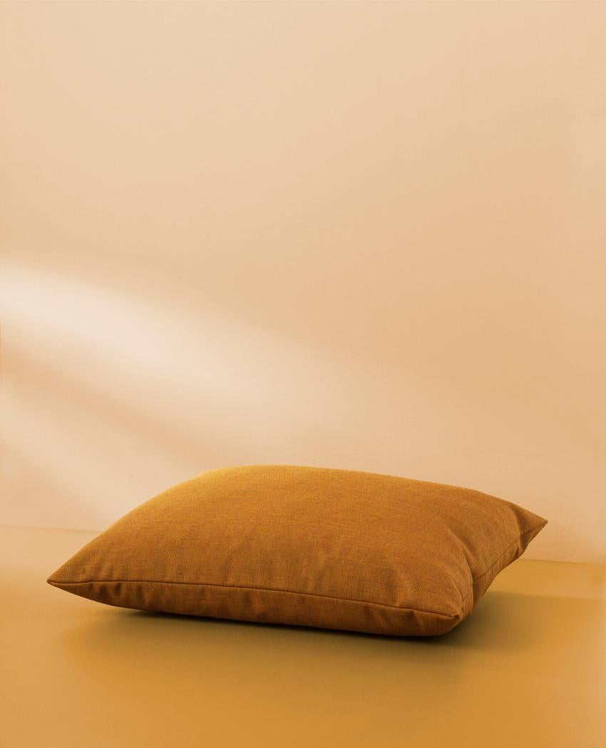 Galore Cushion Square Dark Ochre by Warm Nordic For Sale 1
