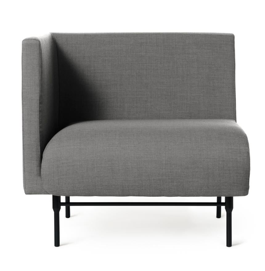 Galore seater Module left grey Melange by Warm Nordic
Dimensions: D 82 x W 83 x H 76 cm
Material: Textile upholstery, Powder coated black steel legs, Wooden frame, foam, spring system.
Weight: 31 kg
Also available in different colours and