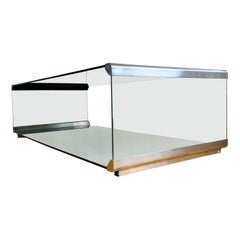 Galotti & Radice Glass and Steel 2 Tier Large Coffee Table