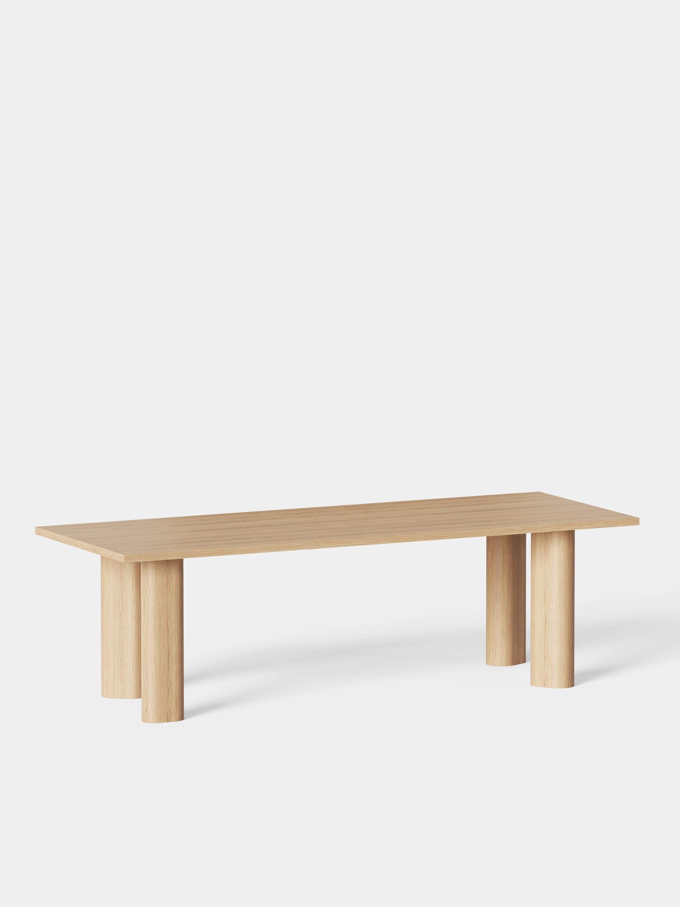 Galta Forte 240 Oak Dining Table by Kann Design
Dimensions: D 90 x W 240 x H 72 cm.
Materials: Natural oak.

The Galta Forte dining table takes the signature shape of the Galta collection legs and accentuates it. Its proportions are generous and the