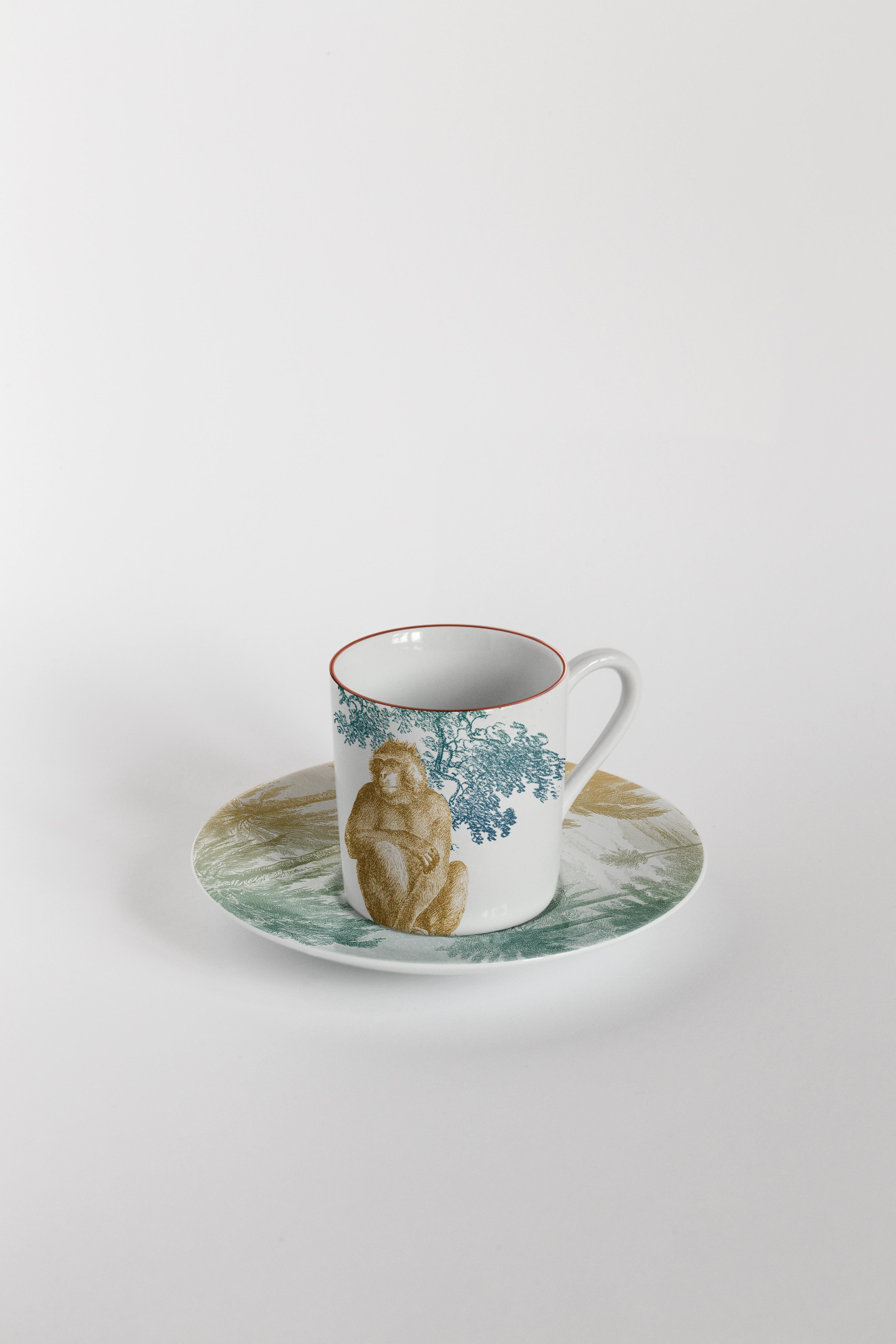XXIe siècle et contemporain Galtaji:: Service à Café avec Six Porcelaines Contemporaines avec Design Décoratif en vente