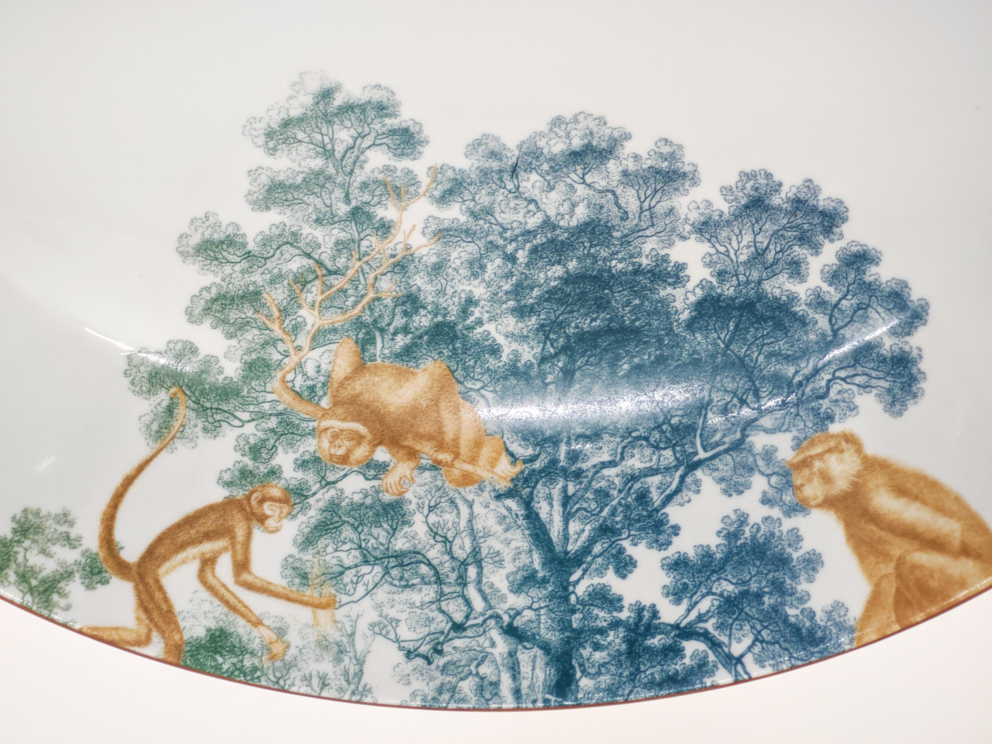 Italian Galtaji, Contemporary Decorated Porcelain Bowl Design by Vito Nesta  For Sale