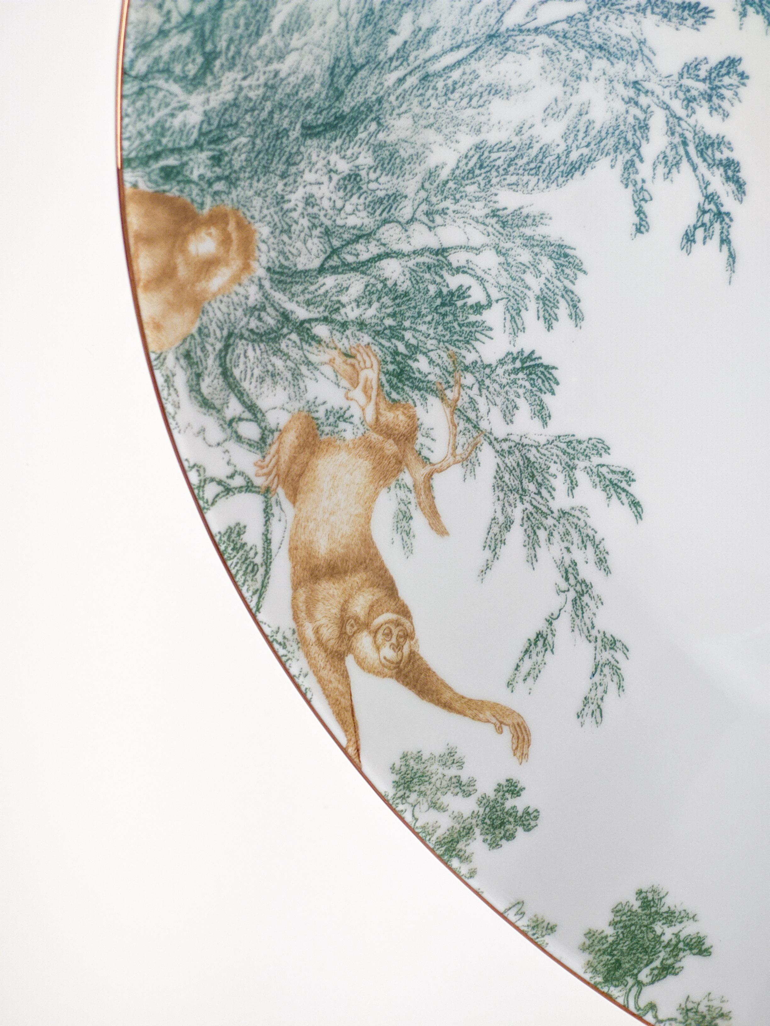 Galtaji, Zeitgenössische dekorierte Porzellanschale von Vito Nesta  (Geformt) im Angebot