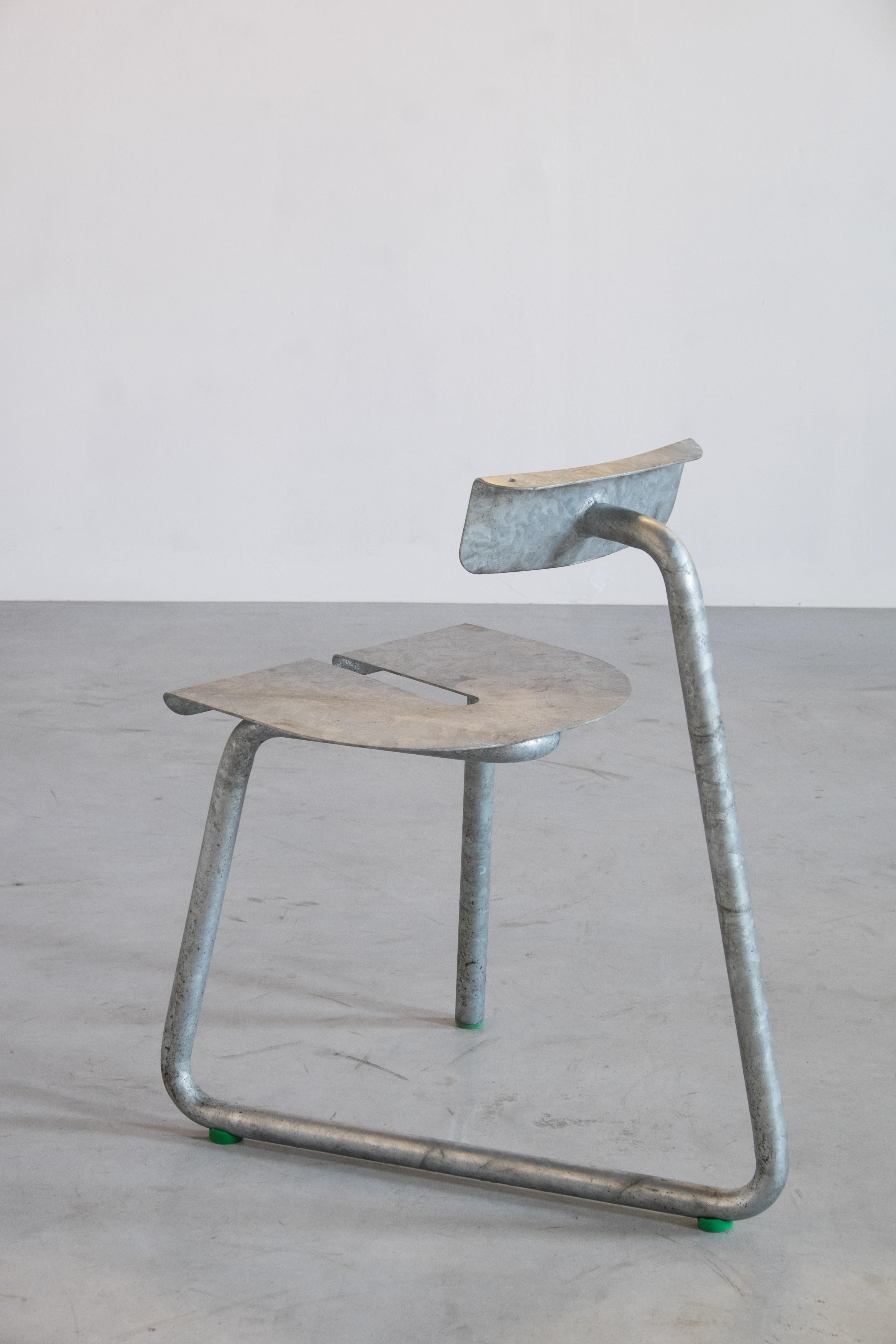 Galvanized Galva Steel Outdoor Chairs by Atelier Thomas Serruys