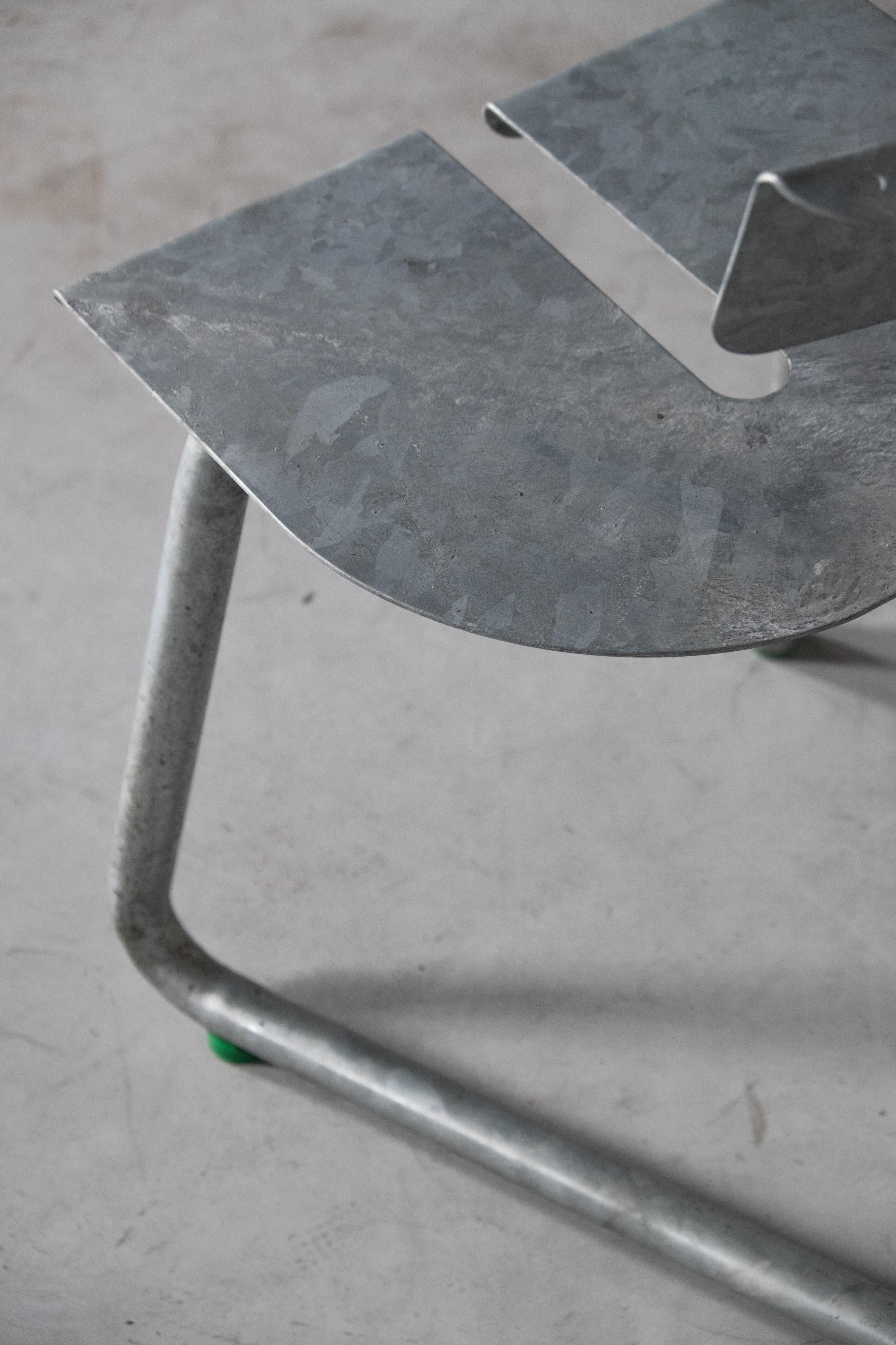 Galvanized Galva Steel Outdoor Chairs by Atelier Thomas Serruys