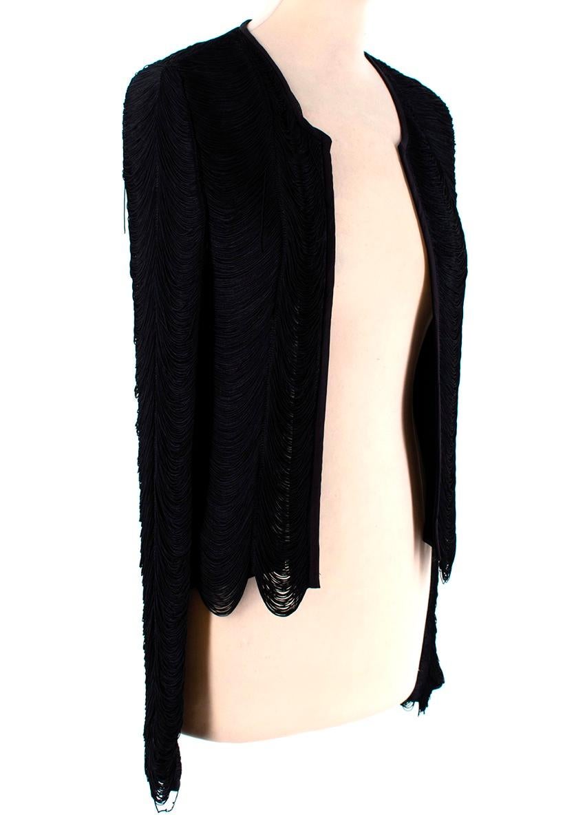 Galvan Black Fringe Occasion Jacket

- Soft fringe draped texture 
- Luxurious silk lining 
- Classic cut 
- Round neckline 
- Hand finished 
- Timeless elegant design 

Materials:
100% viscose

Dry clean only 

Made in Uk 

Approx. Measurements