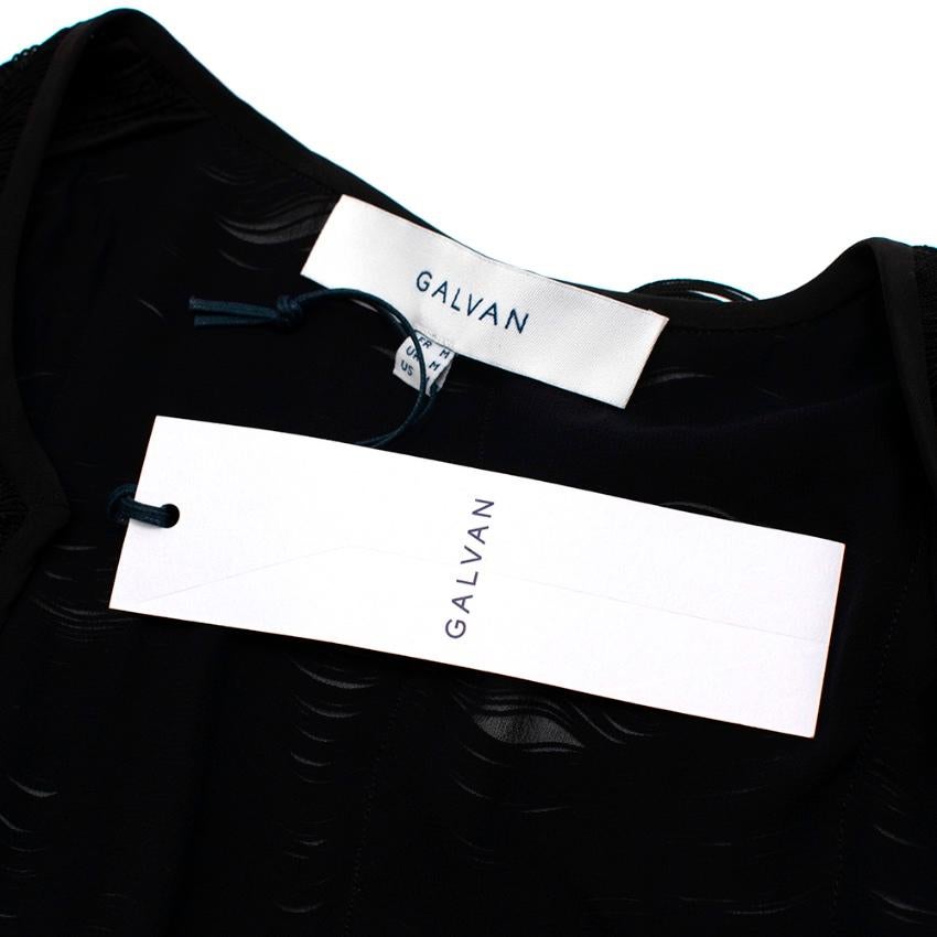 Galvan Black Fringe Silk-Georgette Jacket - Size Medium  In New Condition For Sale In London, GB