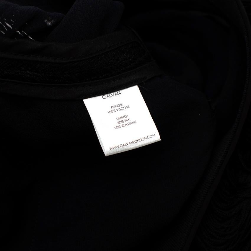 Galvan Black Fringe Silk-Georgette Jacket - Size Medium  For Sale 1