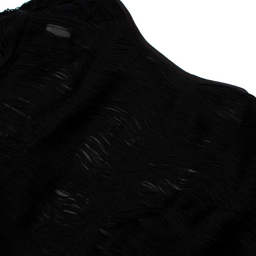 Galvan Black Fringe Silk-Georgette Jacket - Size Medium  For Sale 2
