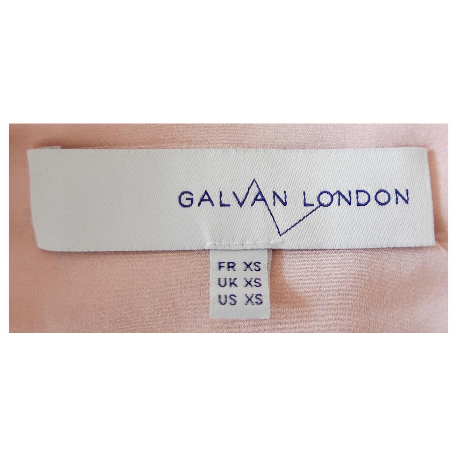 Galvan Blush Pink Silk Satin Trench Coat For Sale 3
