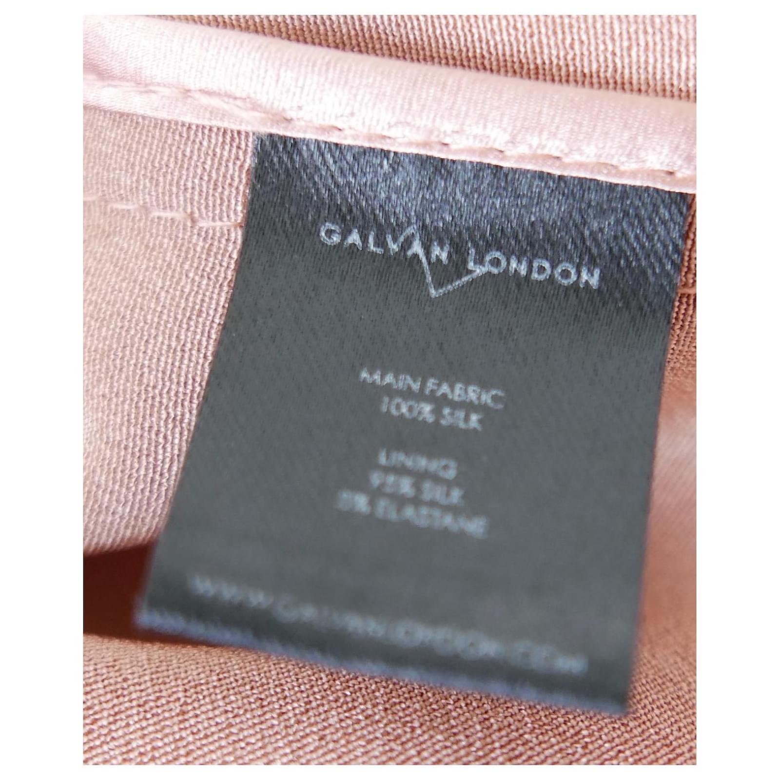 Galvan Blush Pink Silk Satin Trench Coat 4