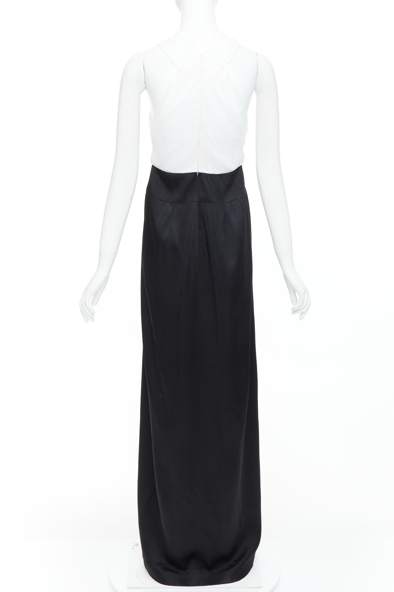 De las mujeres GALVAN LONDON 501 Esmoquin plisado blanco negro satinado largo FR36 S en venta