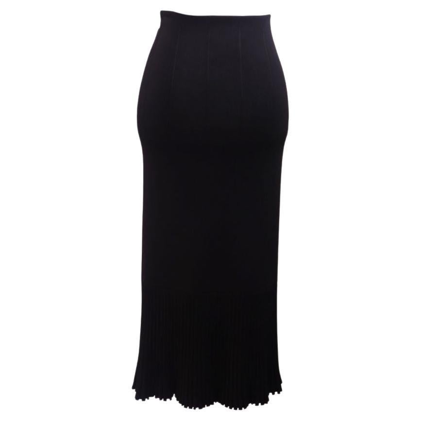 Galvan London Jupe midi en maille plissée noire - EU 42