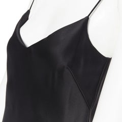 GALVAN LONDON black V-neck silk slip camisole top FR34 US2 S