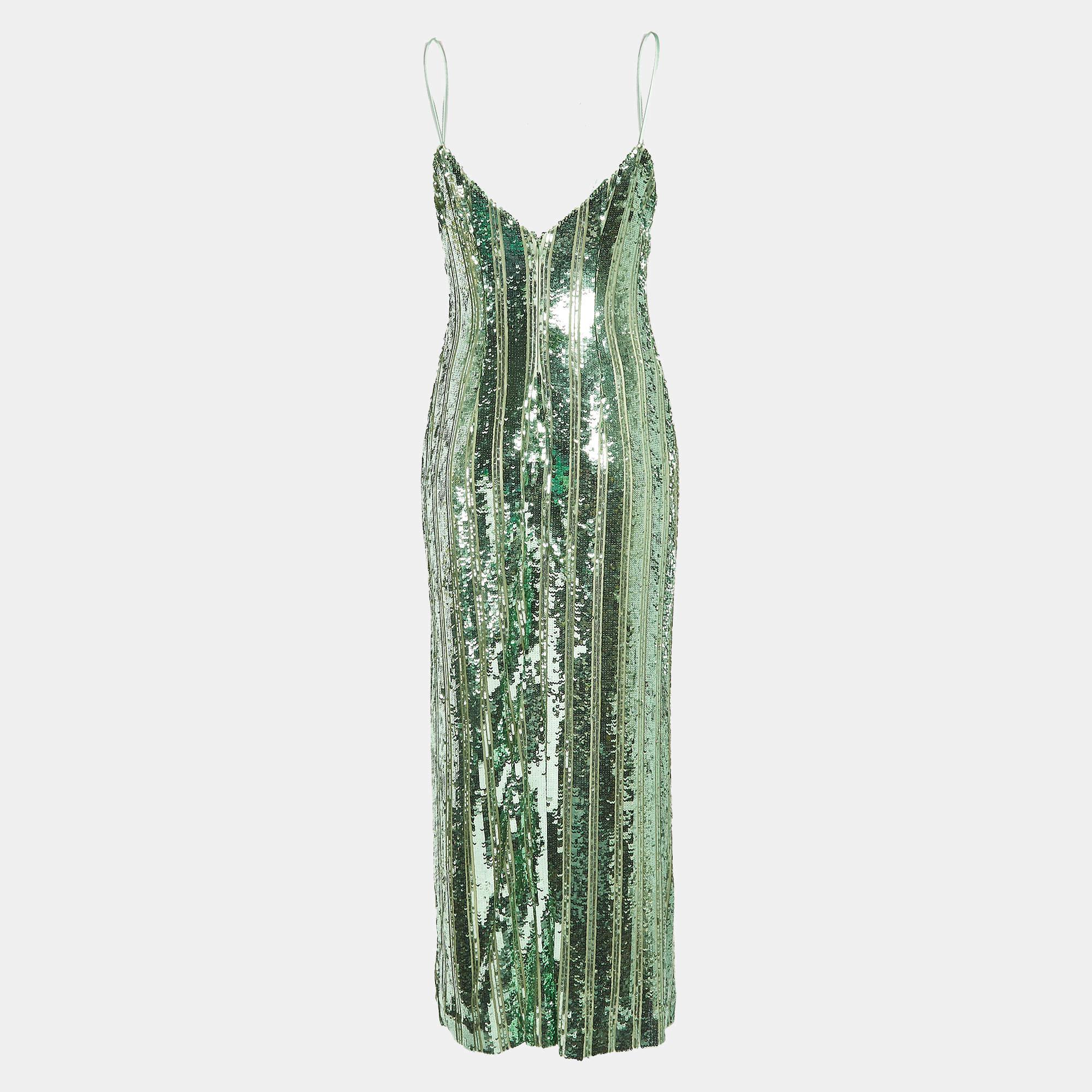 Grigio Galvan London Greene & Greene Sequin Maxi Dress L