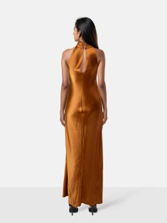 Galvan London Orange Satin Portico Gown Size XS