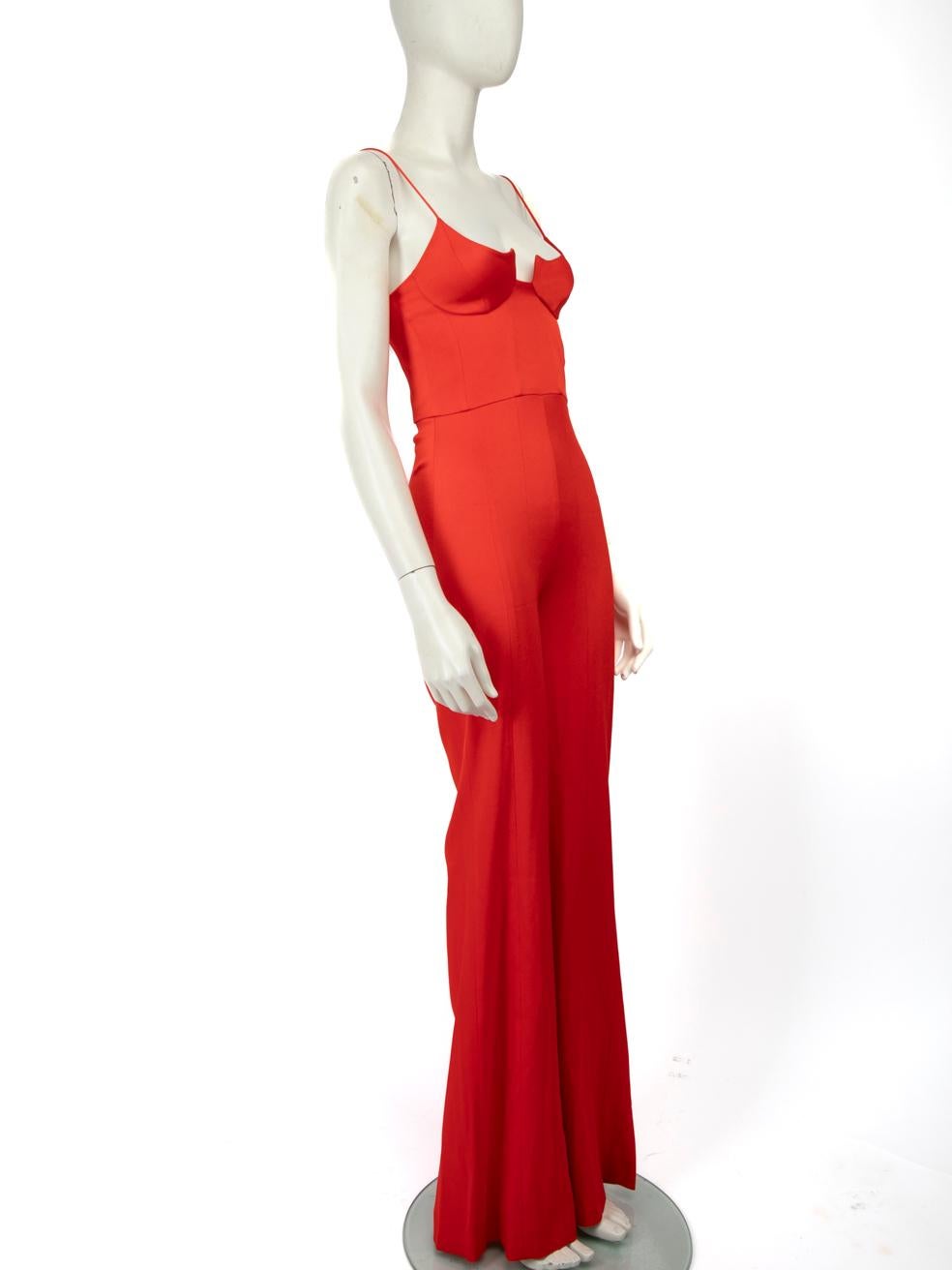 CONDITION is Never worn, with tags. No visible wear to the jumpsuit is evident on this new Galvan London designer resale item.



Details


Red

Synthetic

Jumpsuit

Sleeveless

Wide leg

Sweetheart neckline

Side zip and hook fastening





Made in