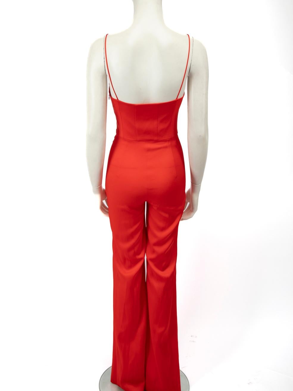 Women's Galvan London Red Sleeveless Wide Leg Jumpsuit Size XS For Sale