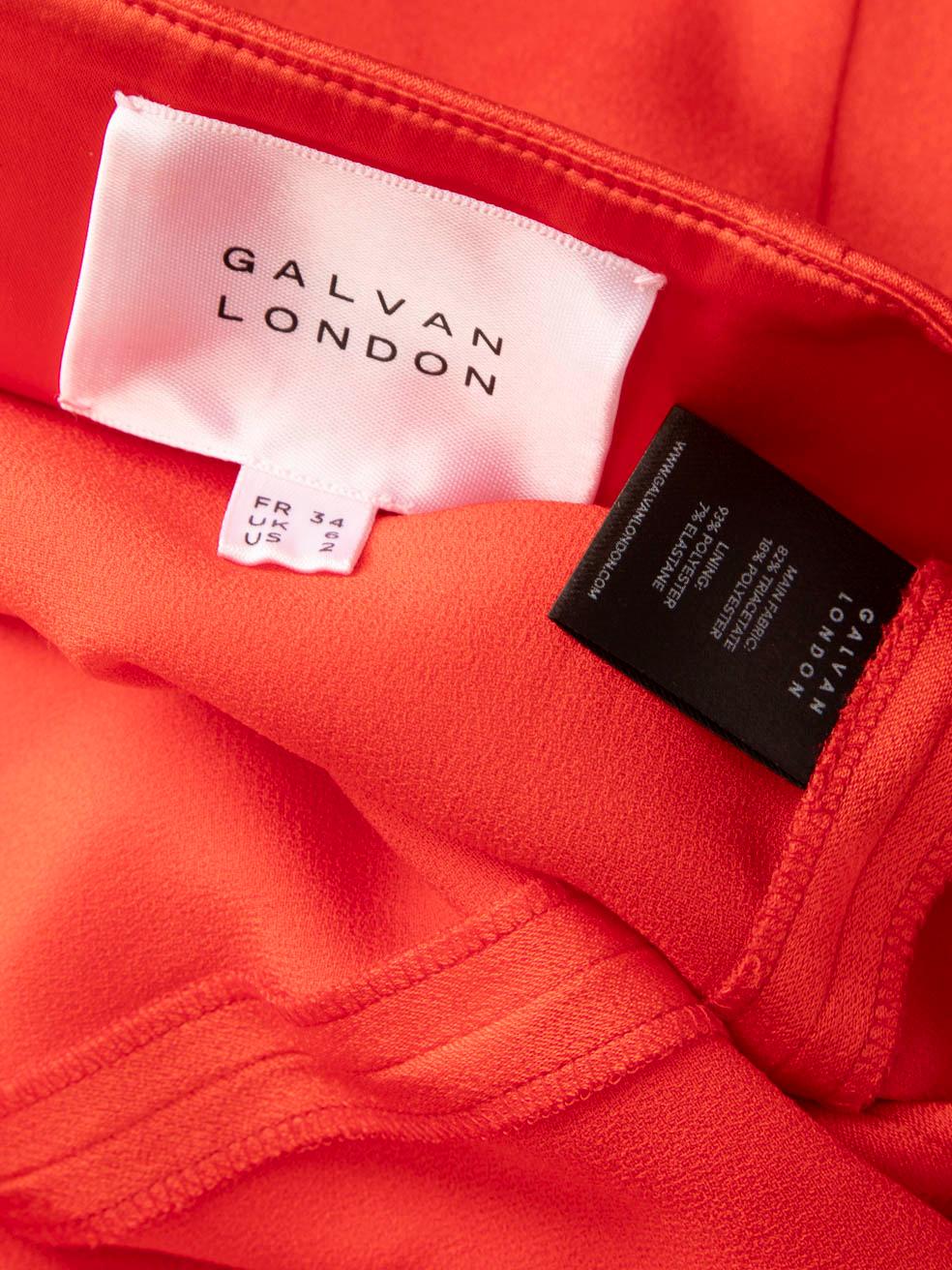 Galvan London Red Sleeveless Wide Leg Jumpsuit Size XS For Sale 2