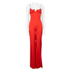 Galvan London Red Sleeveless Wide Leg Jumpsuit Size XS