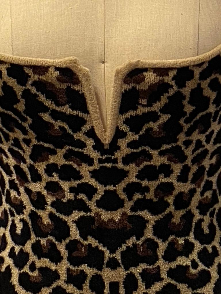 Galvan ((London) Rich Cozy Leopard Print Princess Neckline Pullover For Sale 5