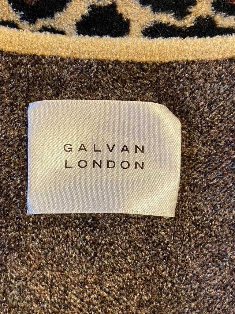 Galvan ((London) Rich Cozy Leopard Print Princess Neckline Pullover For Sale 8
