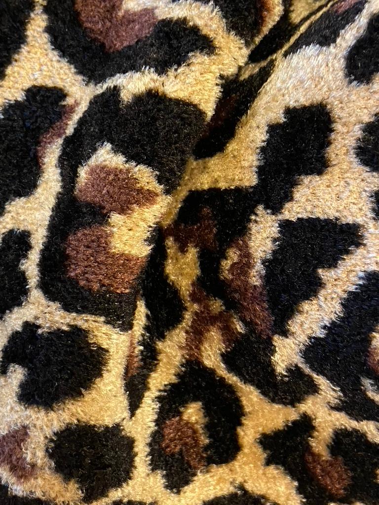 Galvan ((London) Rich Cozy Leopard Print Princess Neckline Pullover For Sale 10