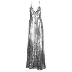 Galvan London Sequined Chiffon Maxi Dress Fr 38 Uk 10