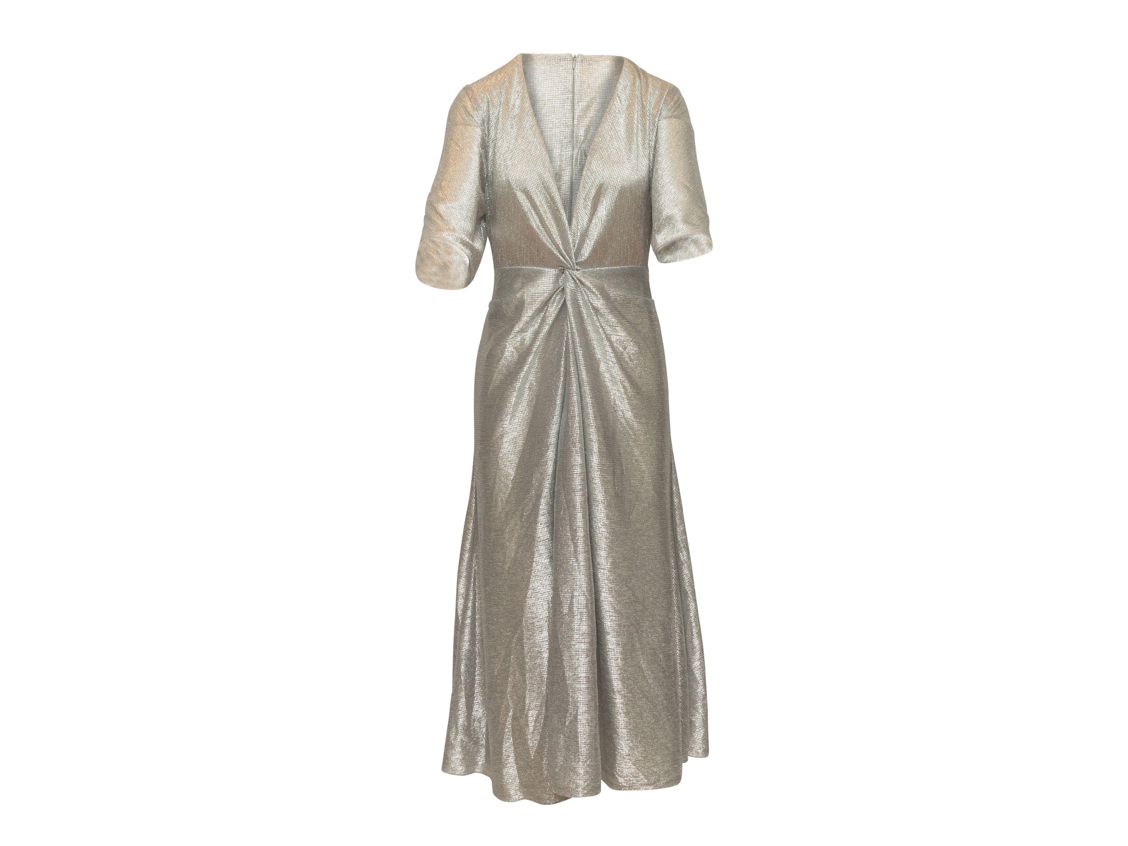 Galvan London Silber Metallic-Kleid im Zustand „Gut“ in New York, NY