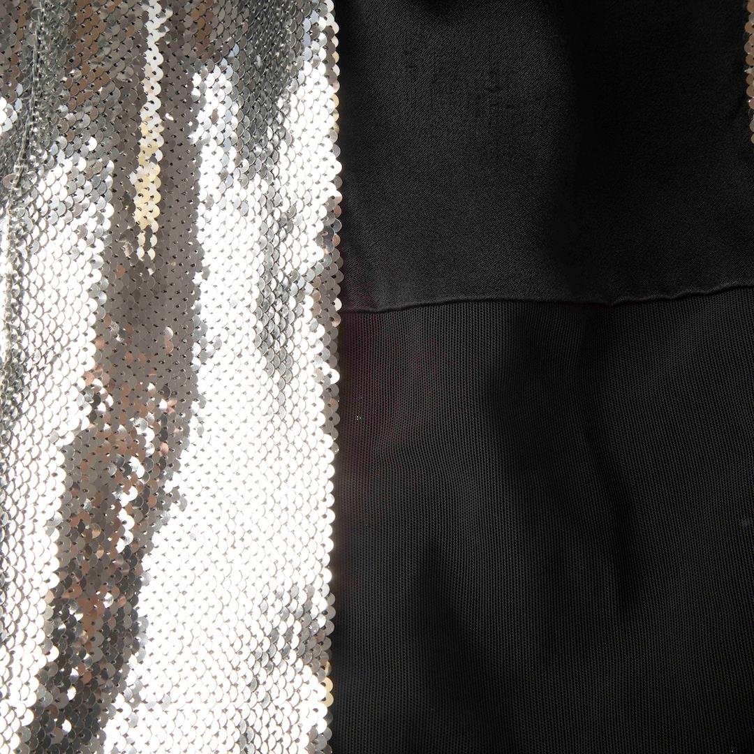 Argento Galvan London - Vestito midi con paillettes in argento - taglia M. in vendita