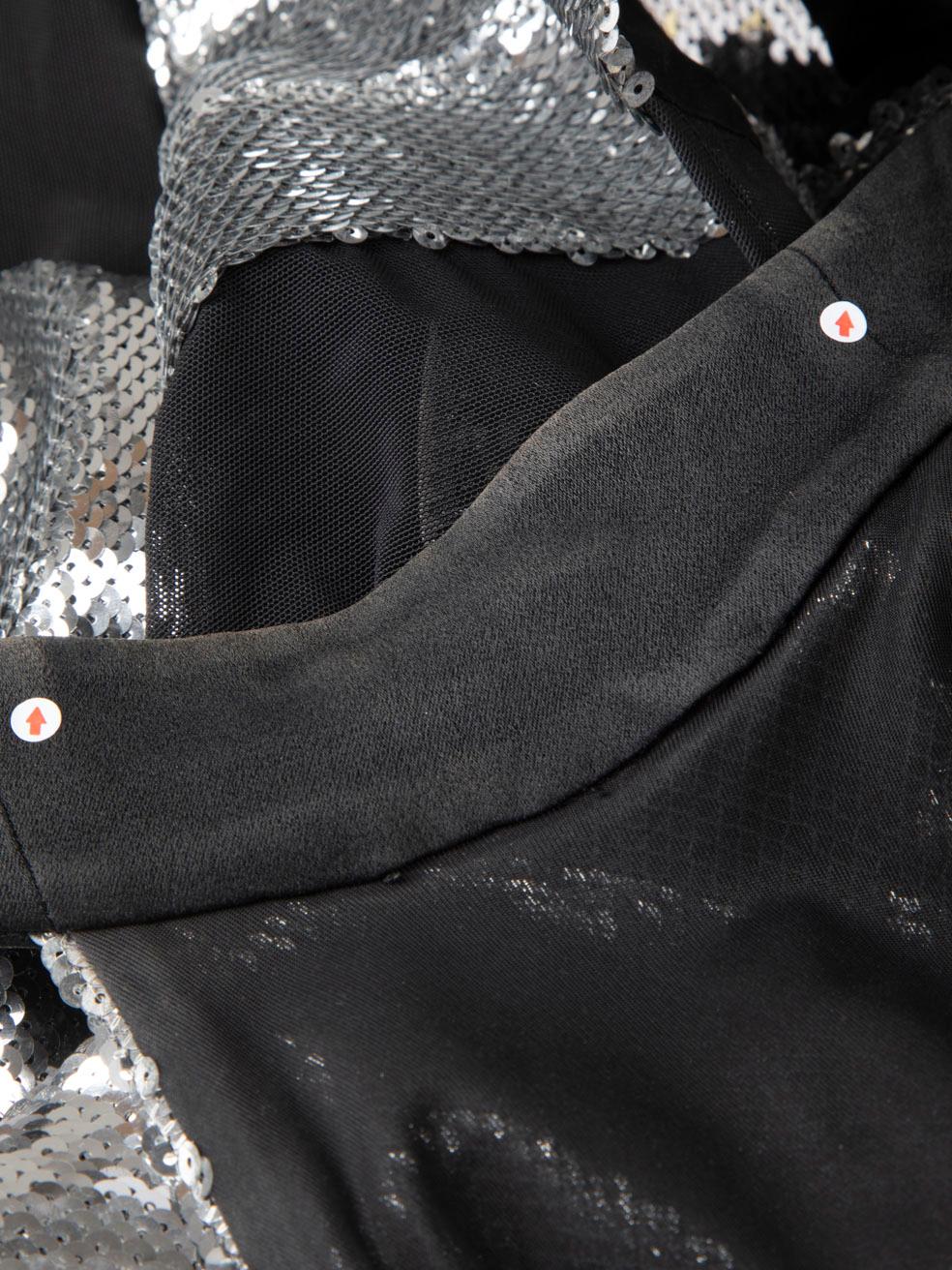Donna Galvan London - Vestito midi con paillettes in argento - taglia M. in vendita