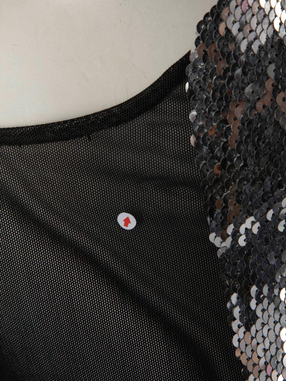 Galvan London - Vestito midi con paillettes in argento - taglia M. in vendita 2