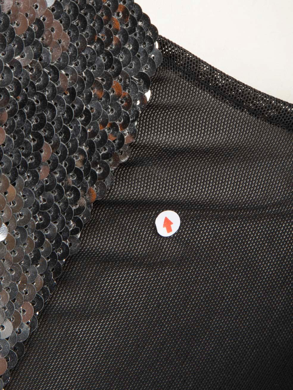 Galvan London - Vestito midi con paillettes in argento - taglia M. in vendita 3