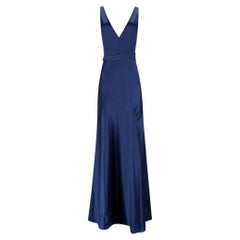 Robe longue en satin à col en V Galvan London