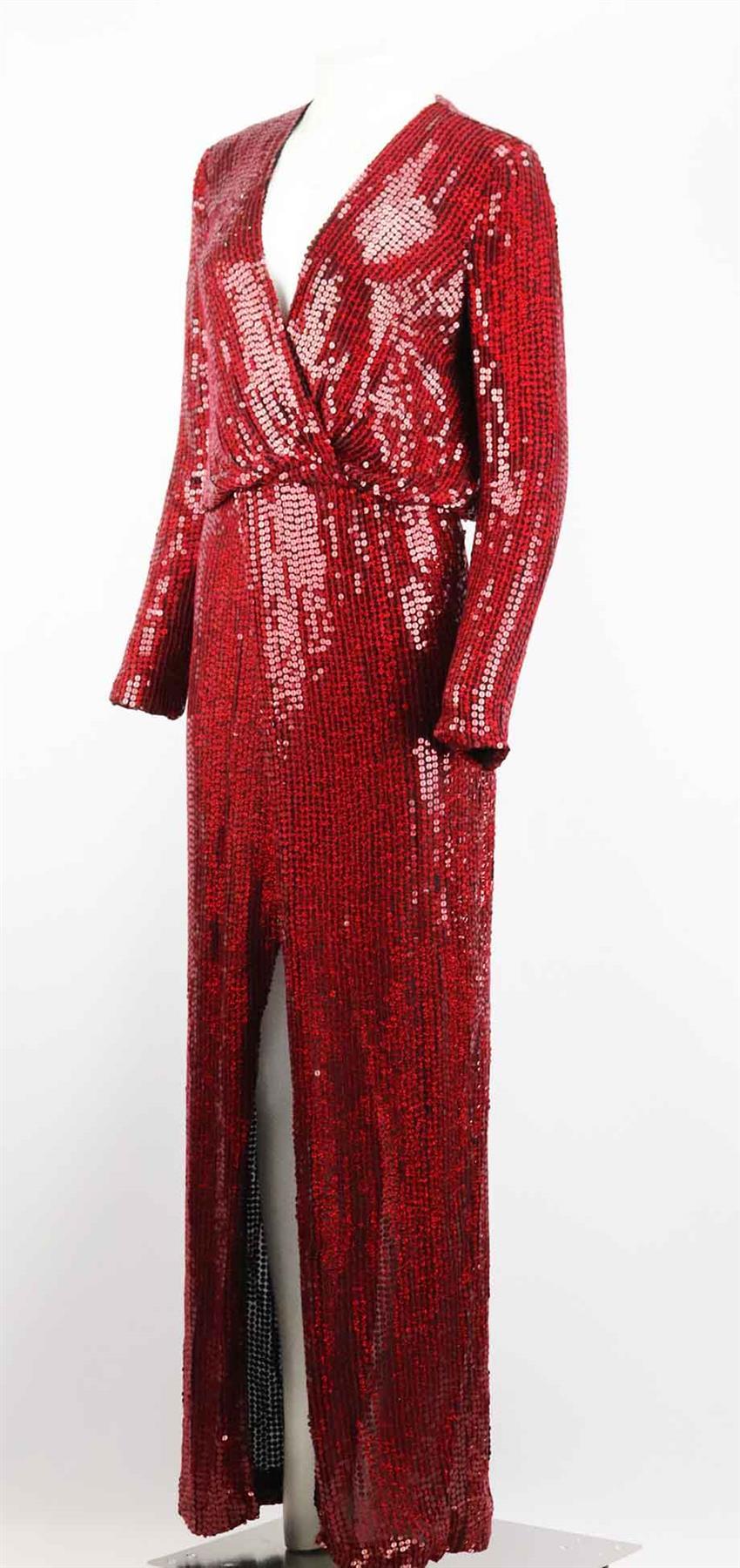 Galvan London Vera Sequined Silk Georgette Gown UK 16