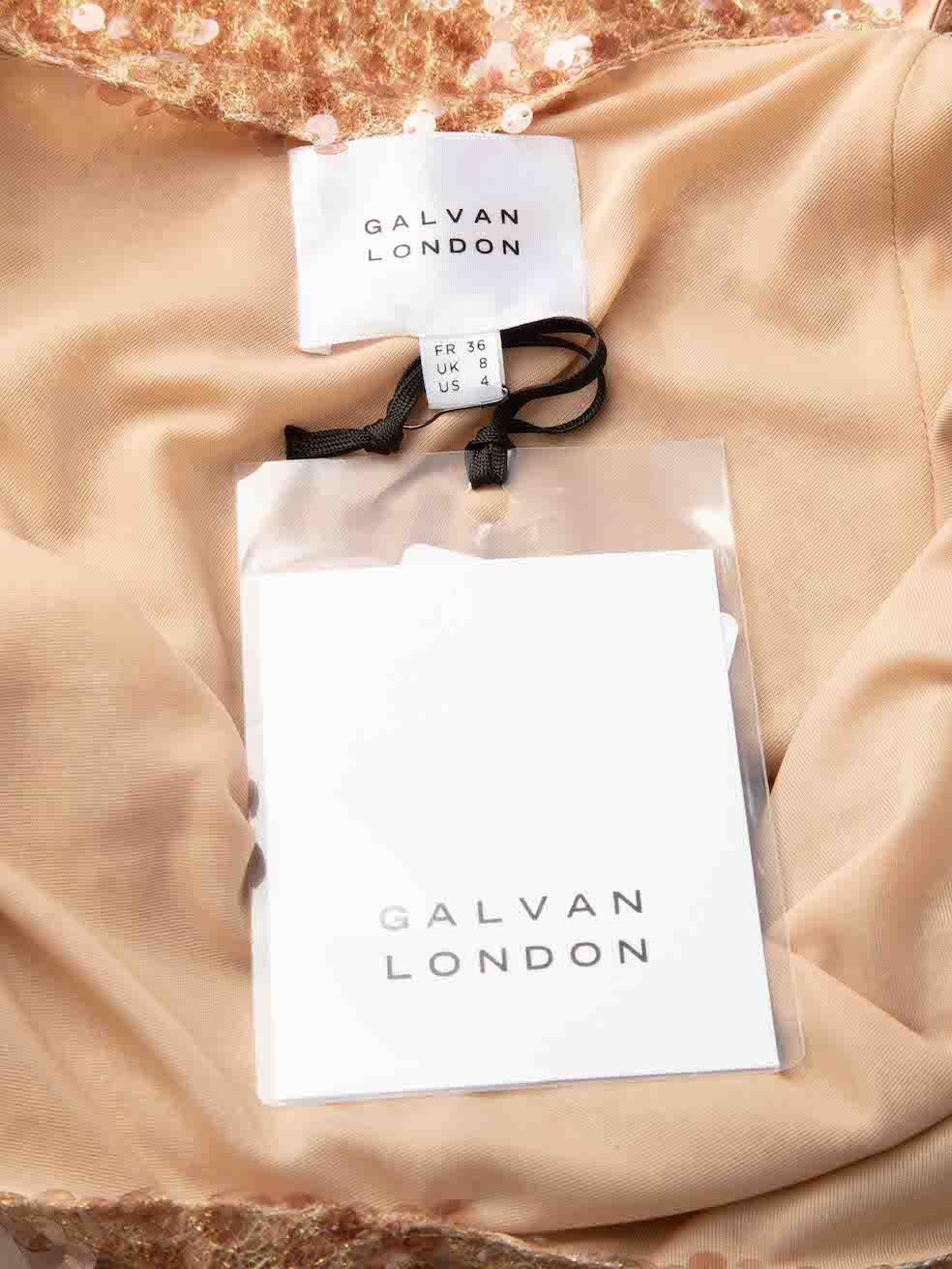 Galvan London Women's Beige Sequin Tank Top For Sale 2