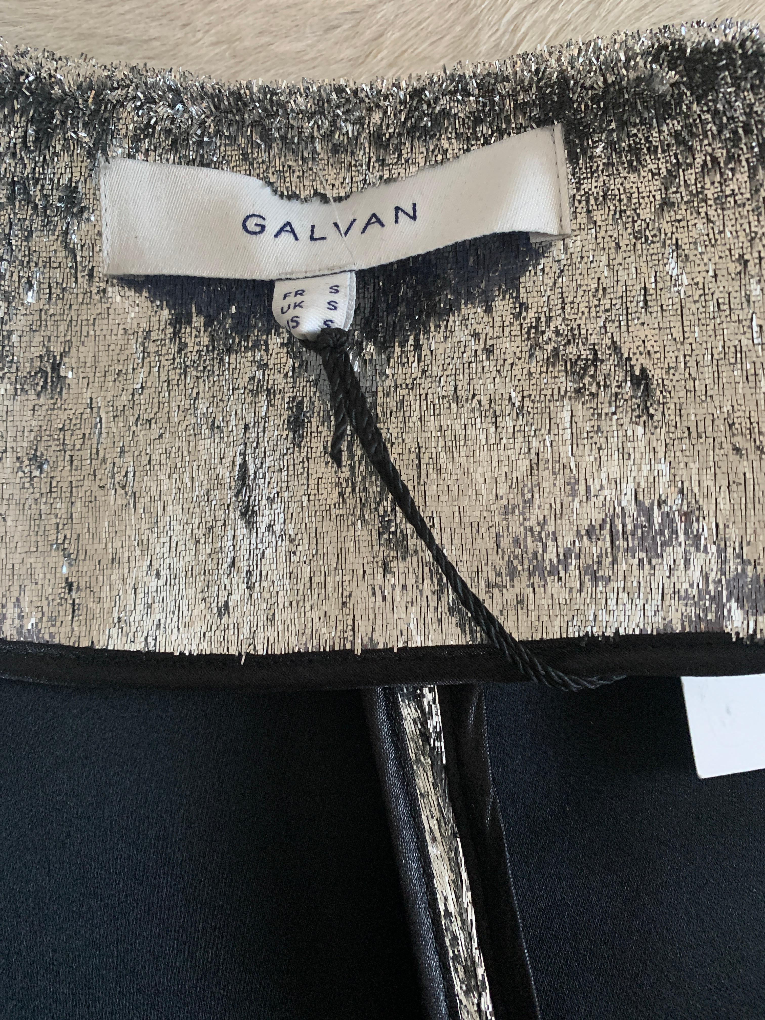 Galvan Metallic Silver Cropped Jacket  3