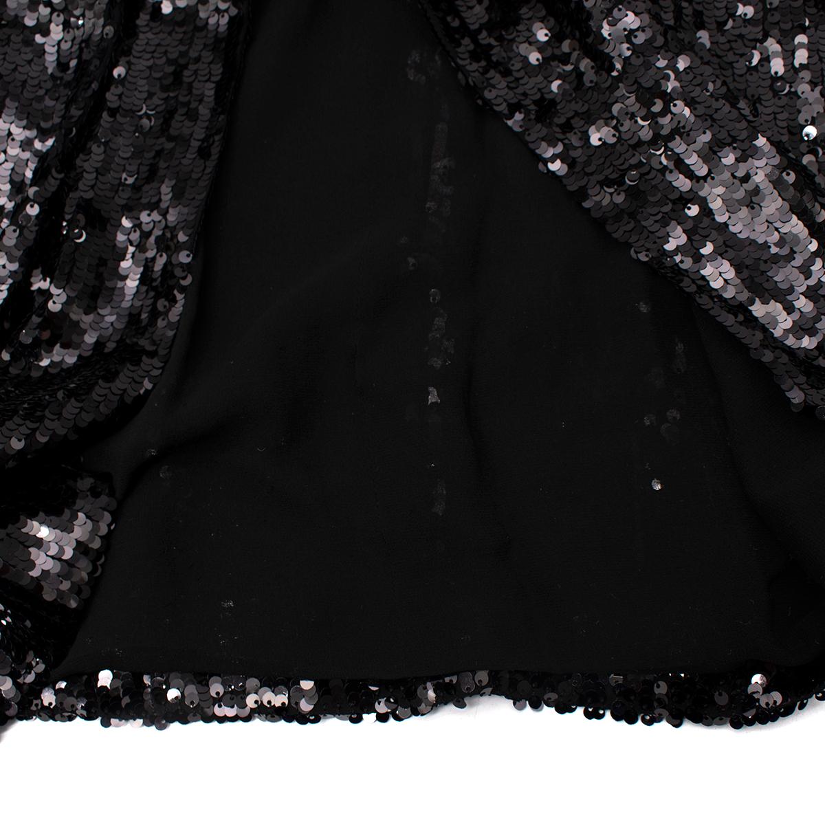 Galvan Moonlight Schwarzes Abendkleid mit Pailletten - US 4 im Angebot 1