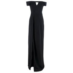 Galvan Satin Rücken Krepp Off-The-Shoulder-Kleid - Größe US 6