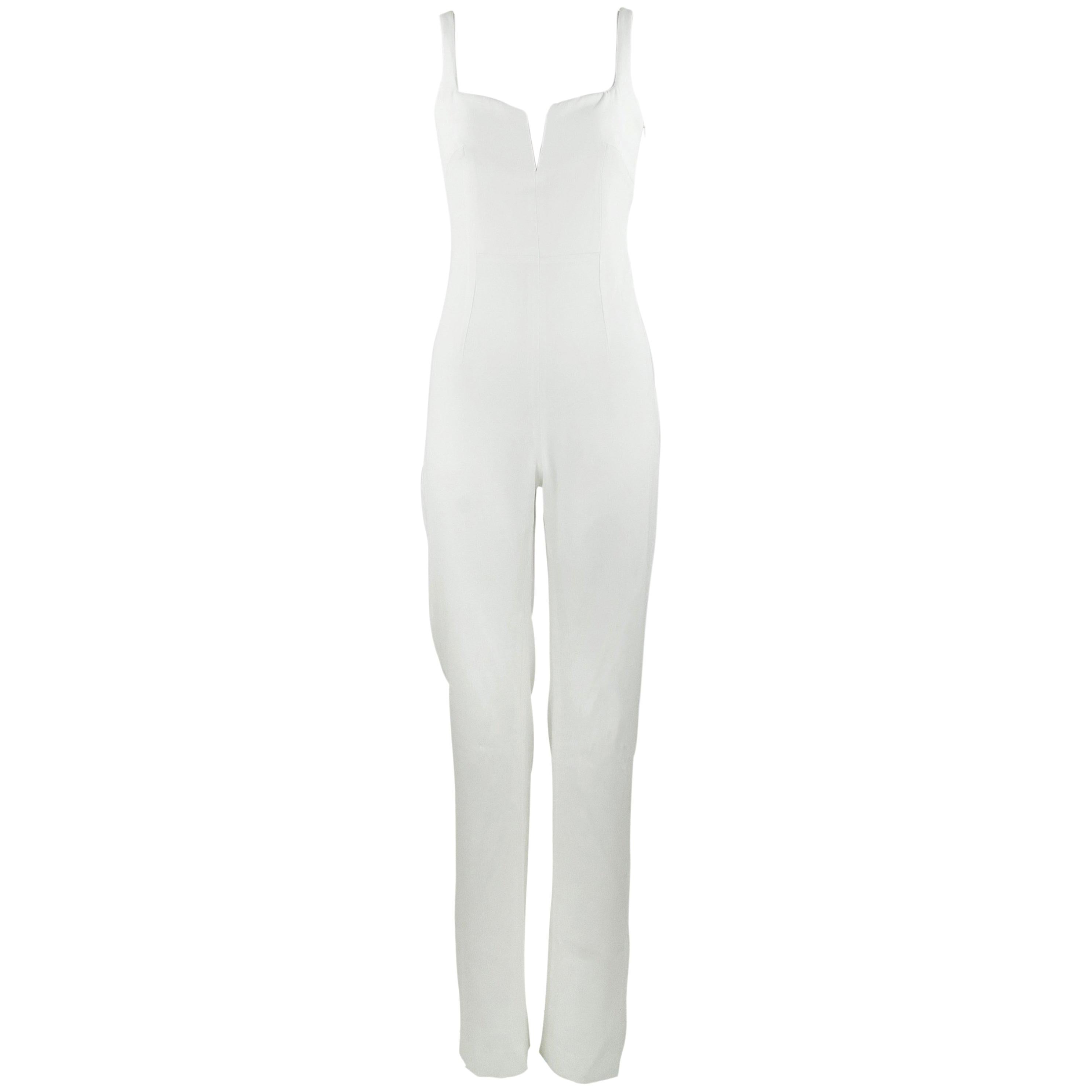Galvan White Sleeveless Jumpsuit with Boning - Size US 4 For Sale at ...