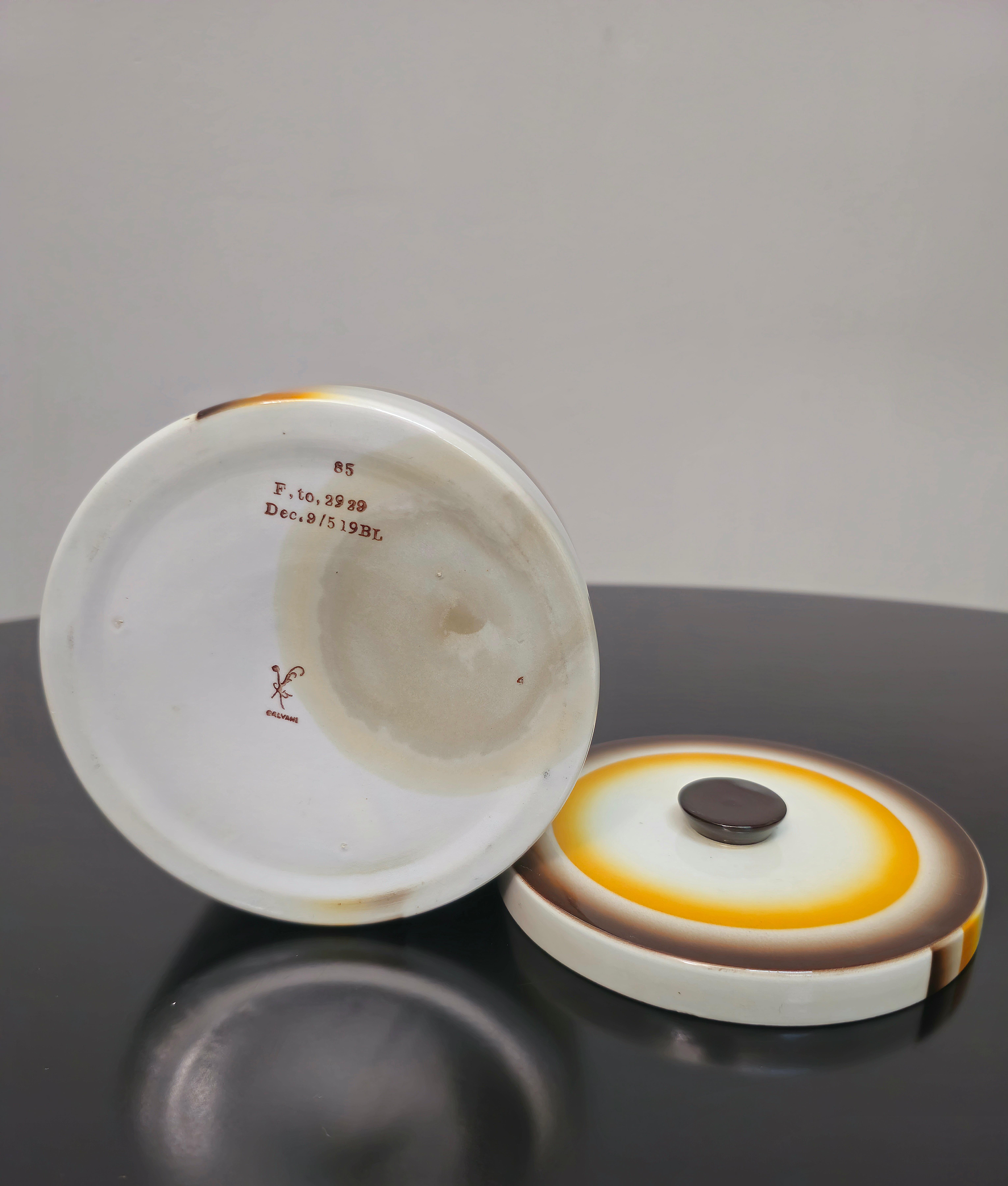 Galvani Mid-Century Centerpiece Container in Ceramic Desigm italy 1930/40s For Sale 5