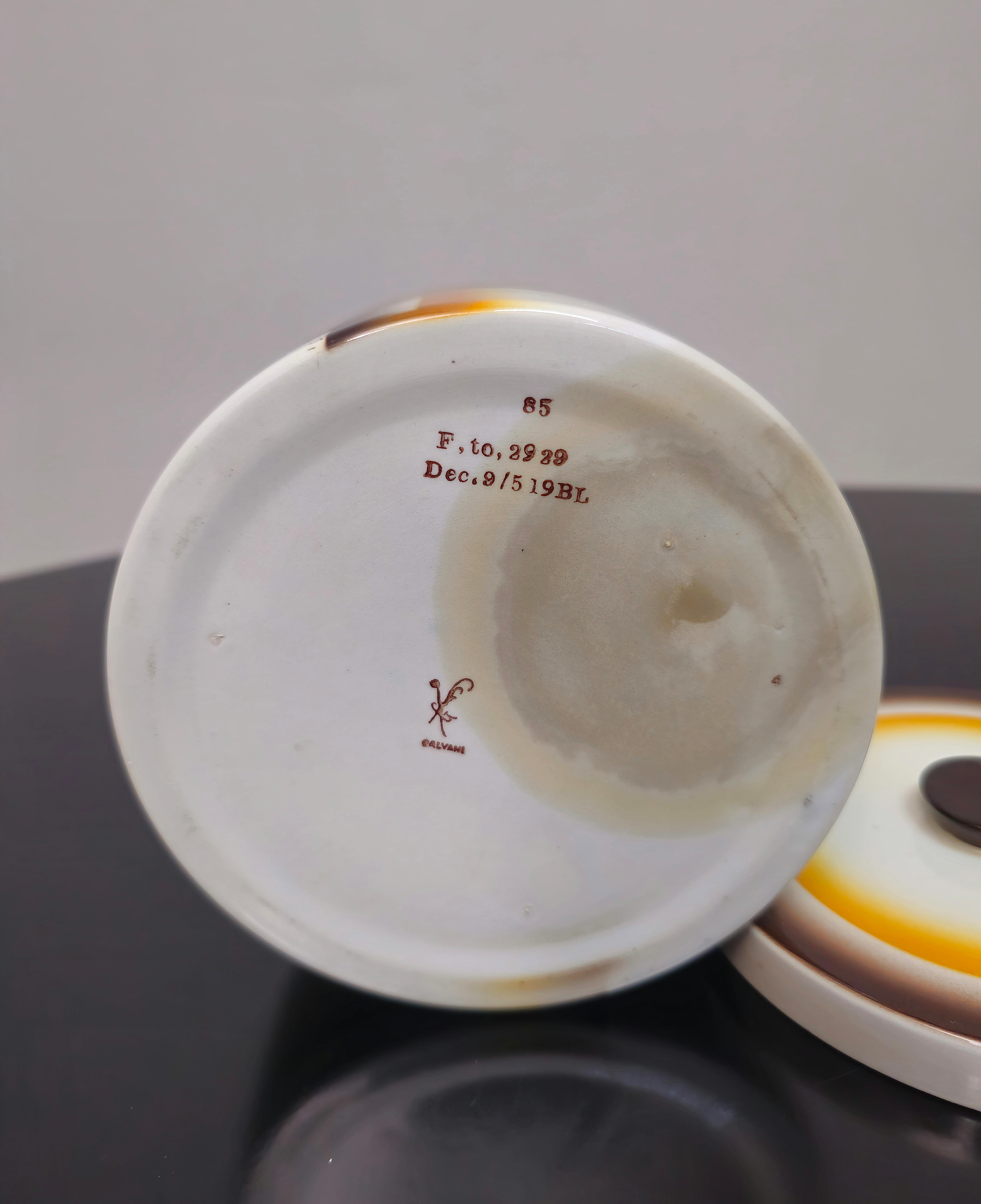 Mid-Century Modern Galvani Mid-Century Centerpiece Container in Ceramic Desigm italy 1930/40s For Sale