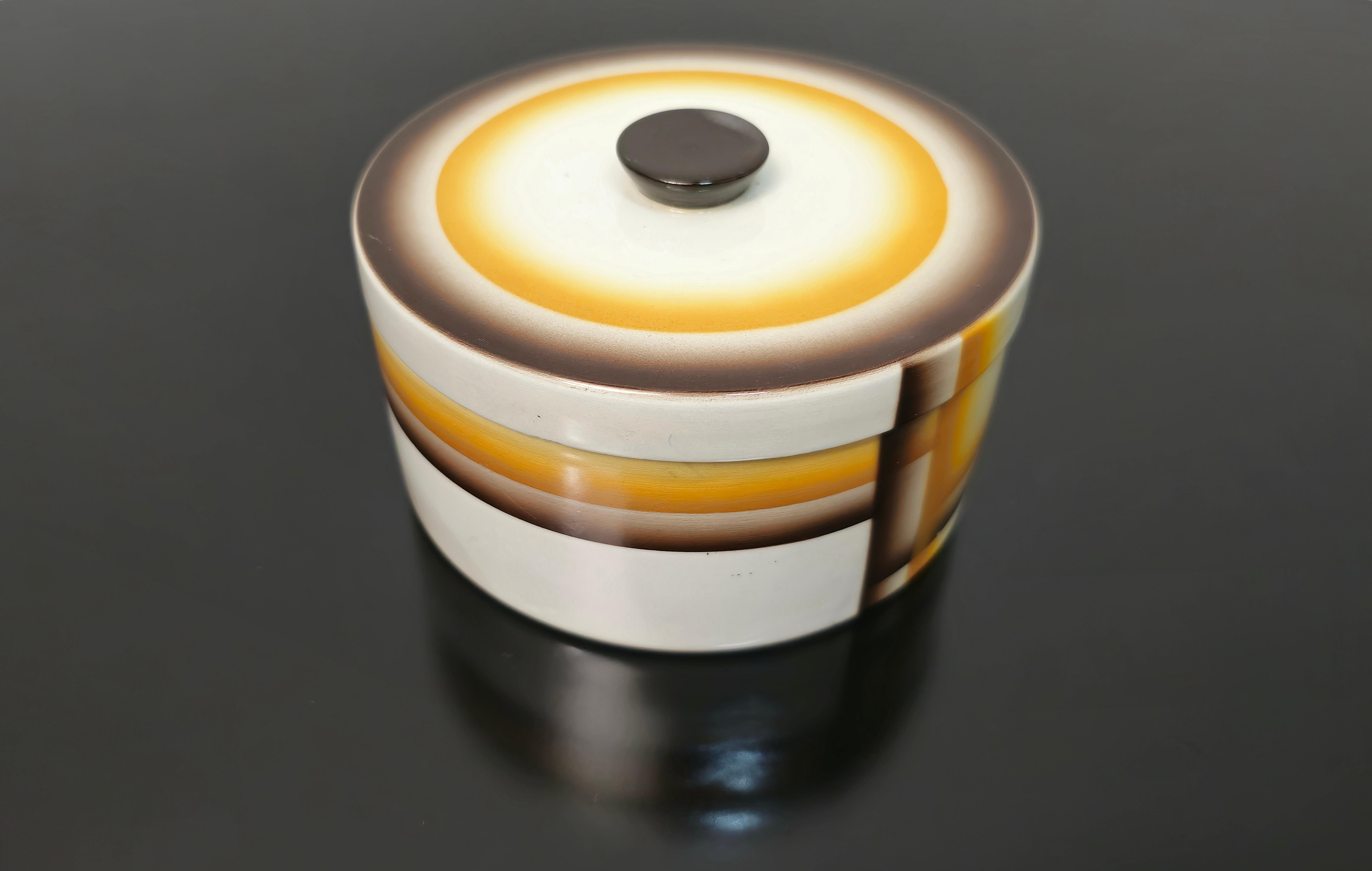 Italian Galvani Mid-Century Centerpiece Container in Ceramic Desigm italy 1930/40s For Sale