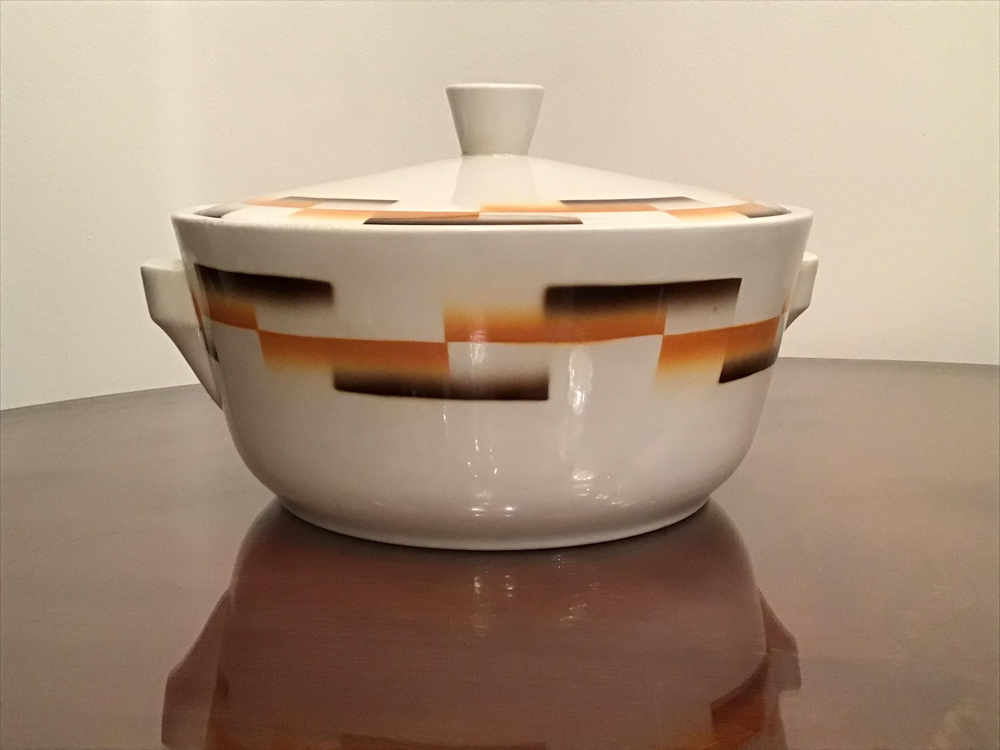 Galvani Pordenone Centerpiece Soup Tureen Ceramic, 1930, Italy For Sale 6