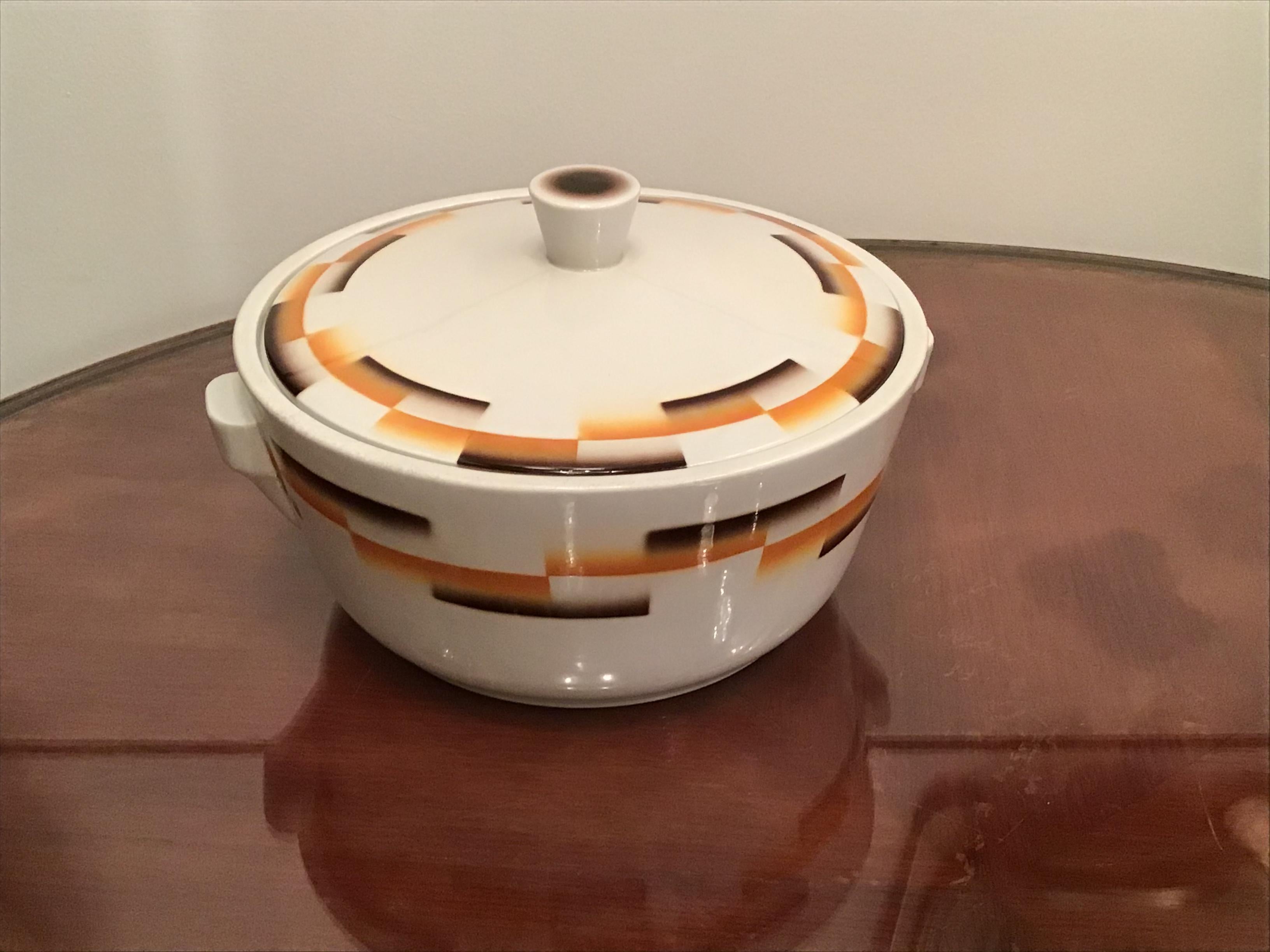 Galvani Pordenone Centerpiece Soup Tureen Ceramic, 1930, Italy For Sale 7