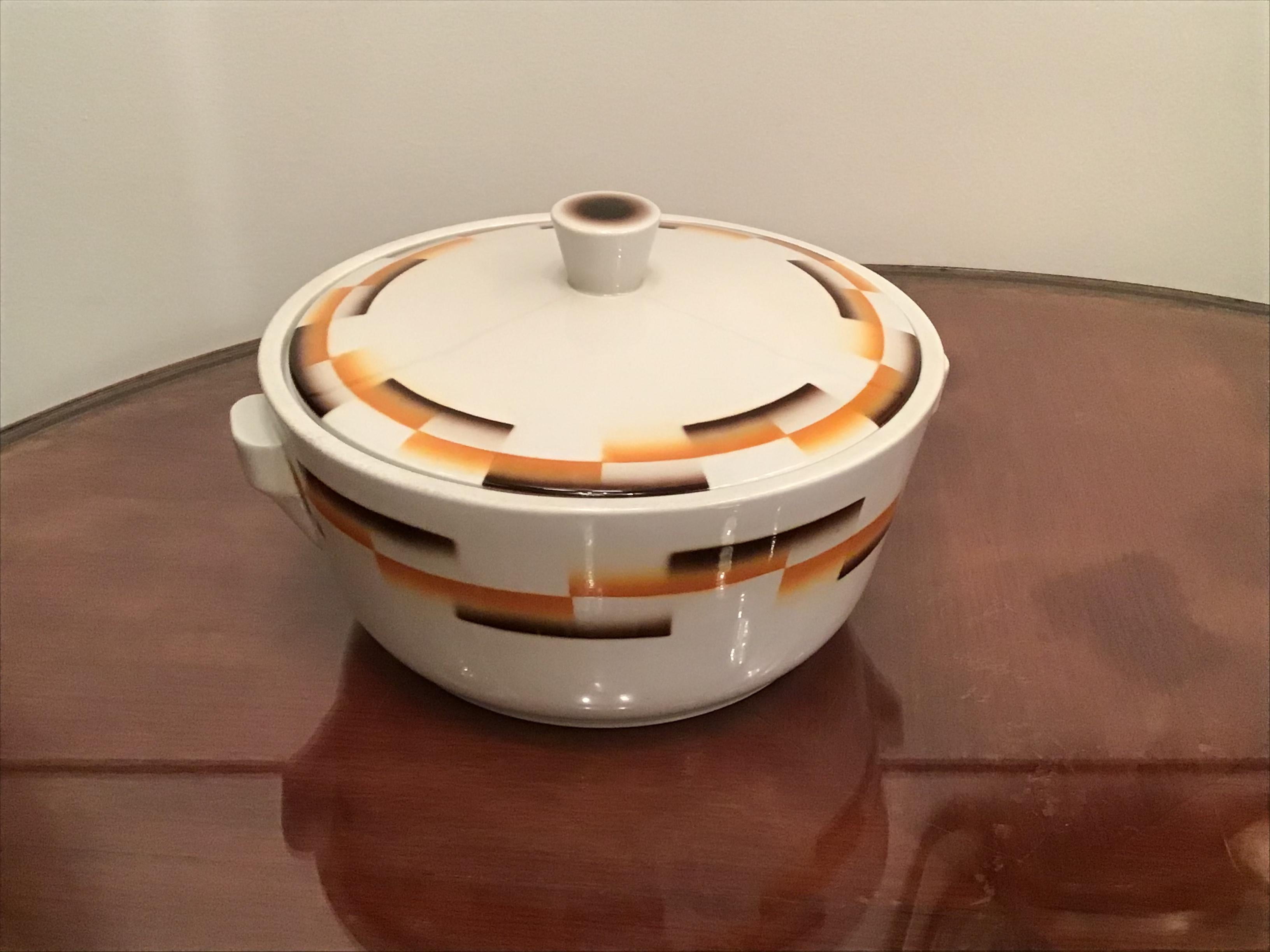 Galvani Pordenone Centerpiece Soup Tureen Ceramic, 1930, Italy For Sale 8
