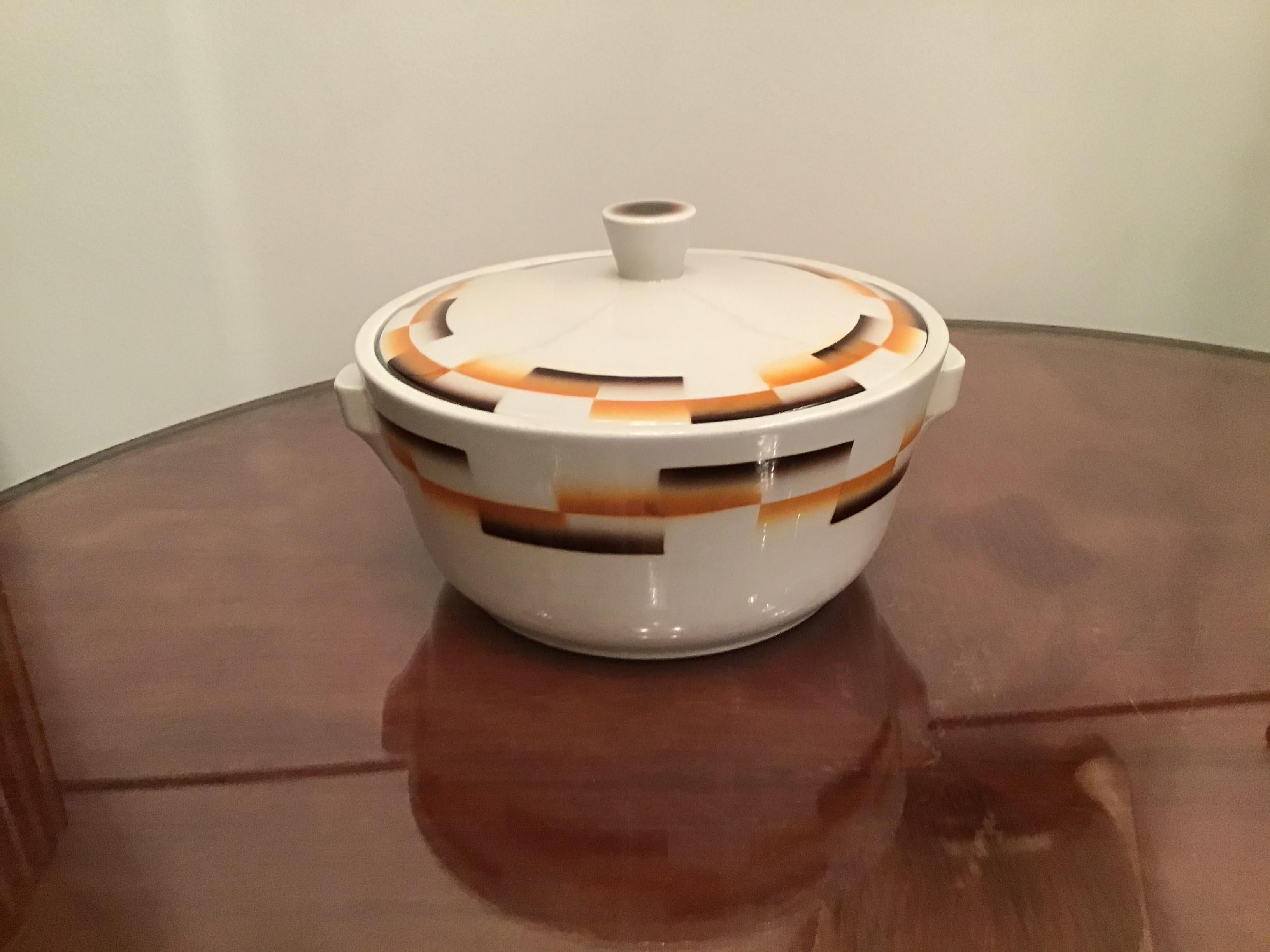 Galvani Pordenone Centerpiece Soup Tureen Ceramic, 1930, Italy For Sale 2