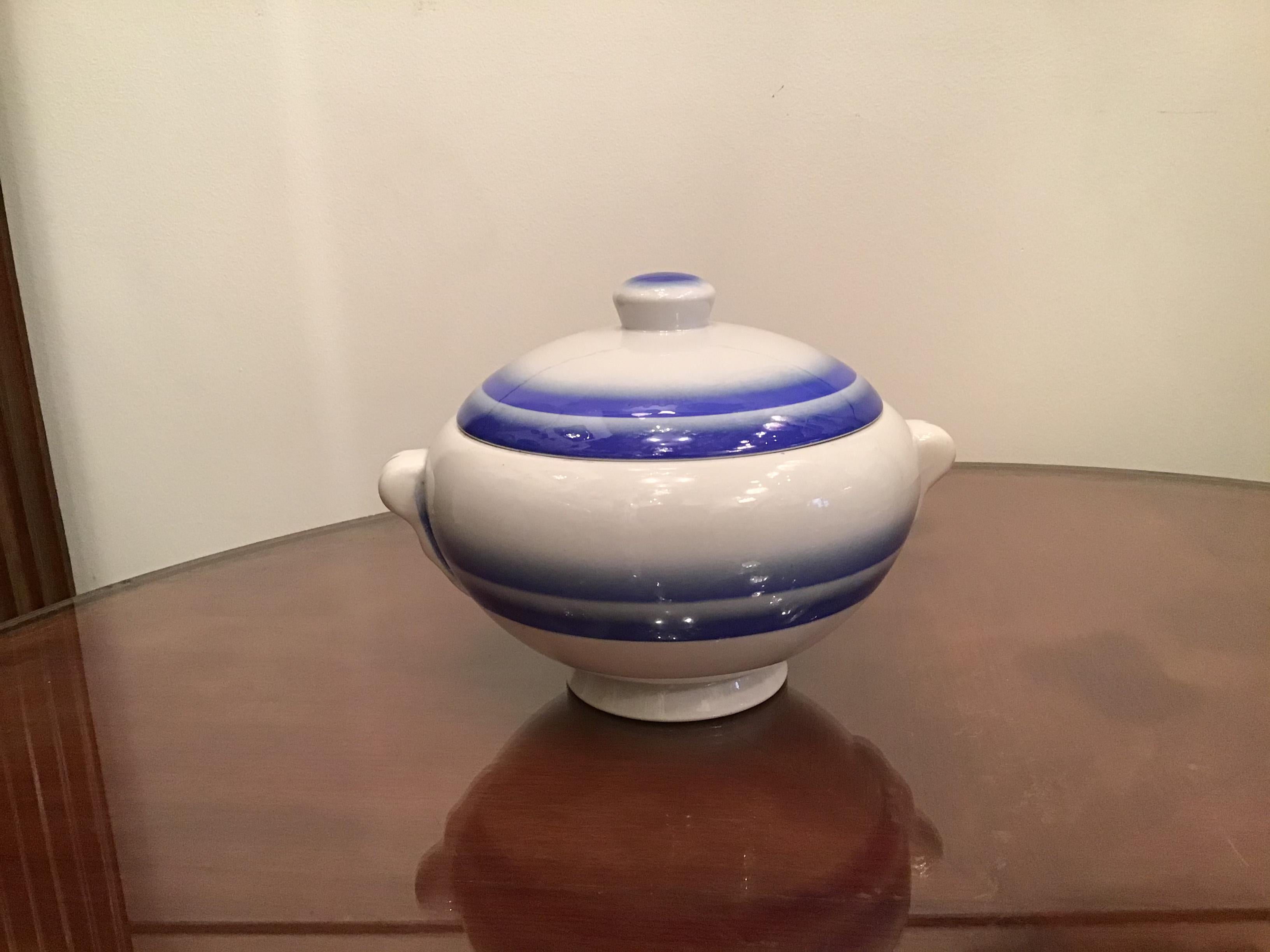 Galvani Pordenone Soup Tureen Centerpiece 1930 Ceramic, Italy For Sale 4