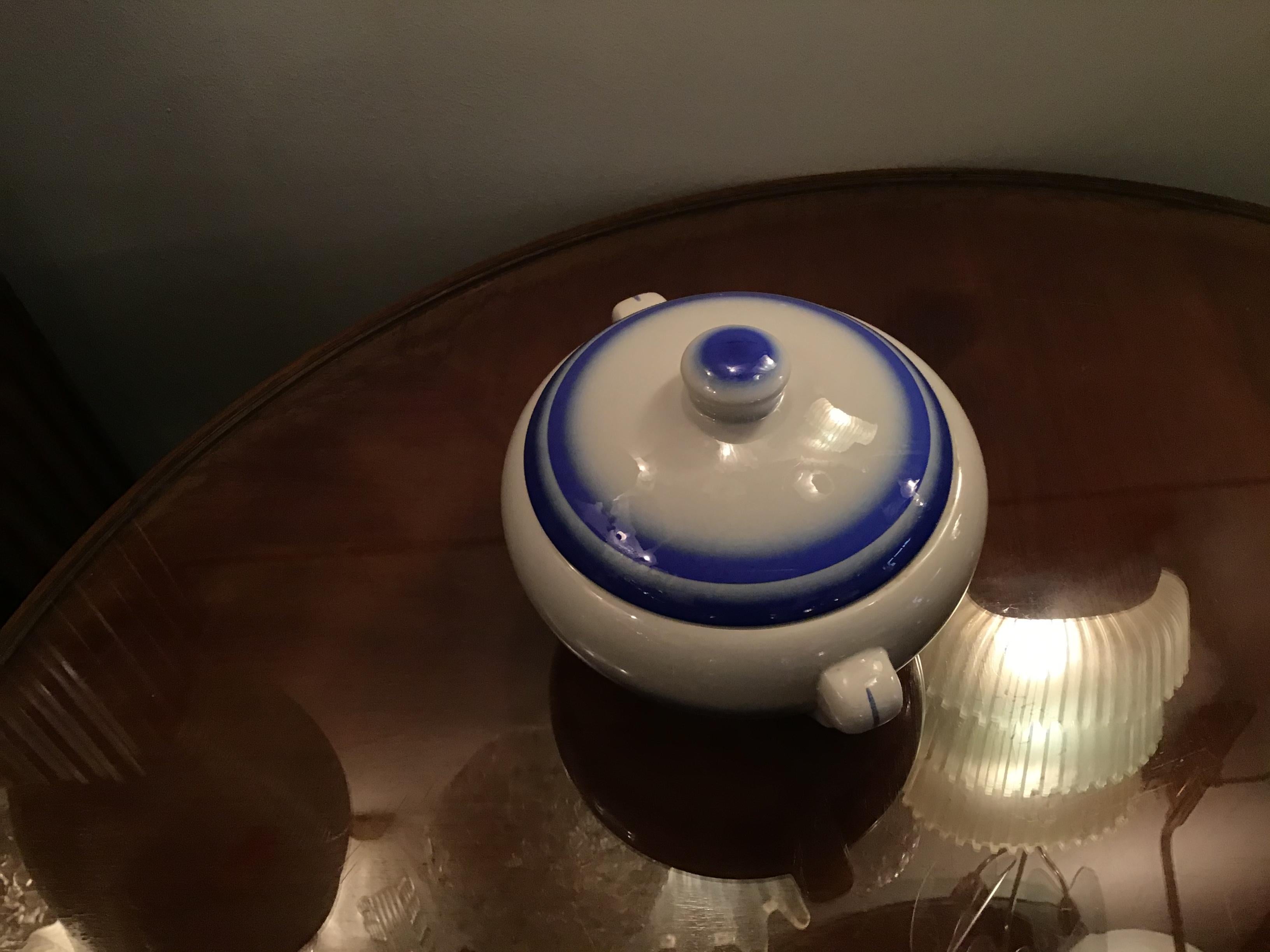 Mid-20th Century Galvani Pordenone Soup Tureen Centerpiece 1930 Ceramic, Italy For Sale